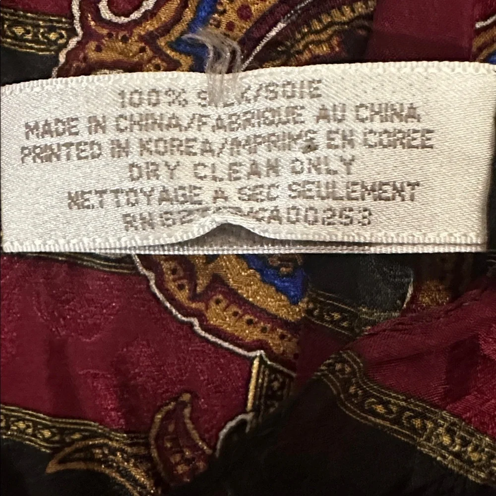 EUC Jones New York Elegant Paisley Red and Gold Scarf